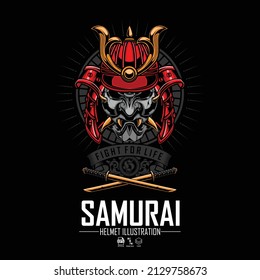 SKULL HACER UN HELMET SAMURAI CON UN FONDO NEGRO