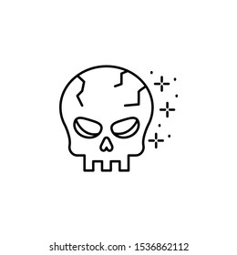Skull, man icon. Simple line, outline vector of horror icons for ui and ux, website or mobile application