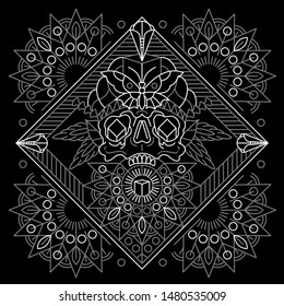 Skull Mandalas Geometric Design Tattoo Modern Stock Vector (Royalty ...