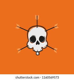 Skull with many arrow illustration
