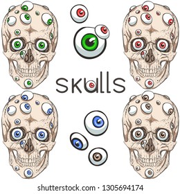 Skull and many eyes