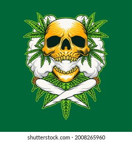 Skull Marijuana Vector Illustration Stock Vector (Royalty Free ...