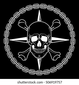 Skull marine riot. Vector