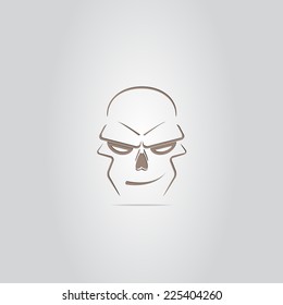 Skull - a mark of the danger warning. Made in vector