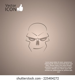 Skull - a mark of the danger warning. Made in vector