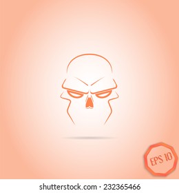 Skull - a mark of the danger warning. Made in vector