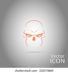 Skull - a mark of the danger warning. Made in vector