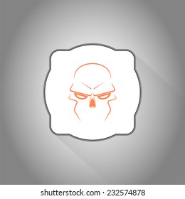 Skull - a mark of the danger warning. Made in vector