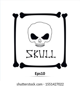 Skull - a mark of the danger warning. Vector Illustration. Icon isolated on white background