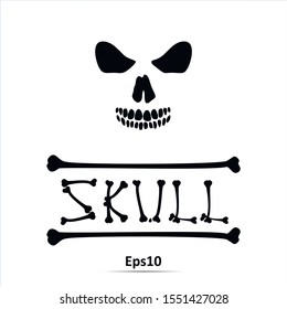 Skull - a mark of the danger warning. Vector Illustration. Icon isolated on white background