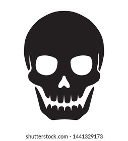 skull mark flat vector illustration ( danger / warning)