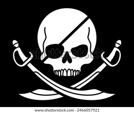 The skull mark isolated on black background