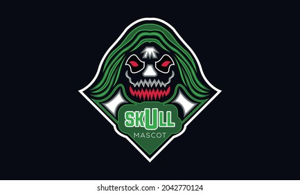 Skull Mascot Abstract Premium Vector Logo