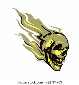 Skull mascot biker road rider vector illustration