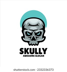 skull mascot illustration logo design