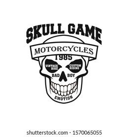 skull mascot logo badge design vector illustration