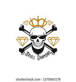 skull mascot logo badge design vector illustration