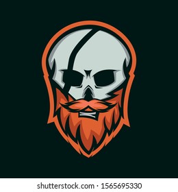 Skull Mascot Logo Design Template Illustration Stock Vector (Royalty ...