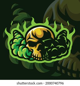 Skull mascot logo is a mascot logo for gaming streamers, and also gaming team