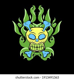 Skull mascot logo vector illustration design good for fashion clothing,tshirt or etc