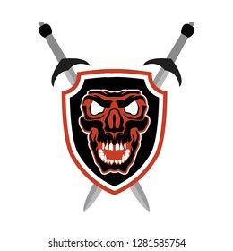 skull mascot vector logo sporty illustration