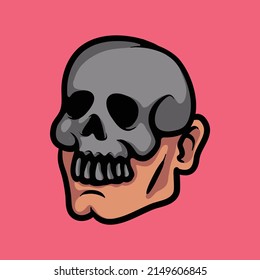 Skull Mask Cartoon Vector Illustration