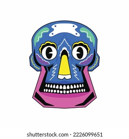 Skull mask character, suitable for mask, t-shirt design, logo,etc