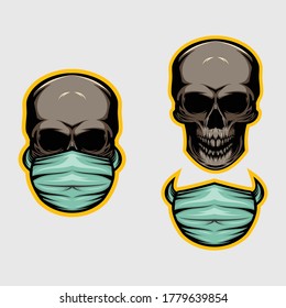 skull mask coronavirus design art