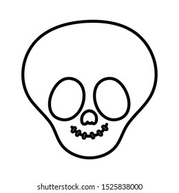 skull mask costume trick or treat happy halloween vector illustration line design