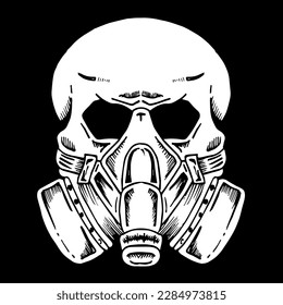 skull and mask  doodle vector