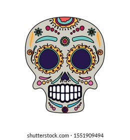 skull mask painted head icon vector illustration design