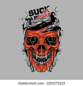 skull mask that says suck a mistake