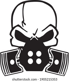 skull with mask in vector art style