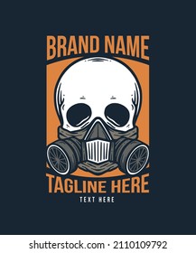 Skull With Mask Vector Illustration