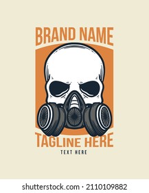 Skull With Mask Vector Illustration