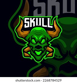 Skull masscot logo illustration premium vector