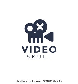 
skull media vector logo design