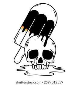 A Skull Melts Under the Heat of a Popsicle