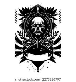 Skull for metal band album cover illustration