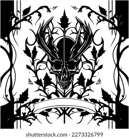 Skull for metal band album cover illustration