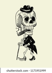 skull mexican catrin