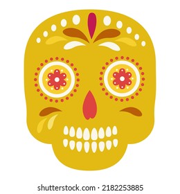 Skull with Mexican pattern. Vector illustration