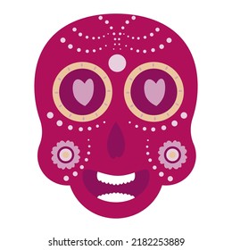 Skull with Mexican pattern. Vector illustration