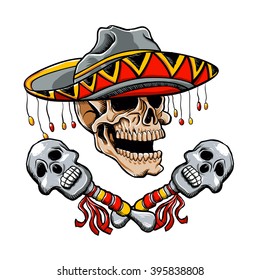 Skull Mexican style and