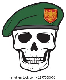 skull with military beret