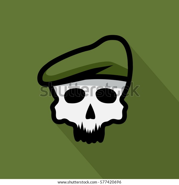 Skull Military Beret Vector Design 