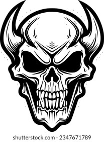 Skull | Minimalist and Simple Silhouette - Vector illustration