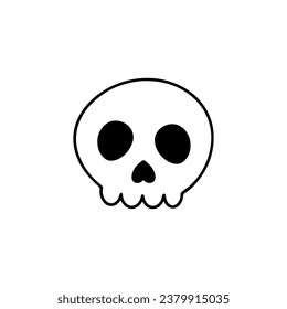 skull minimalist vector line icon. Isolated vector illustration. Cute skull icon