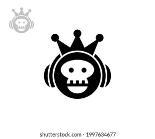 skull monkey king logo design