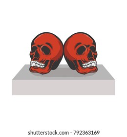 Skull monocrome vector head illustration charactres modern style on eps 8